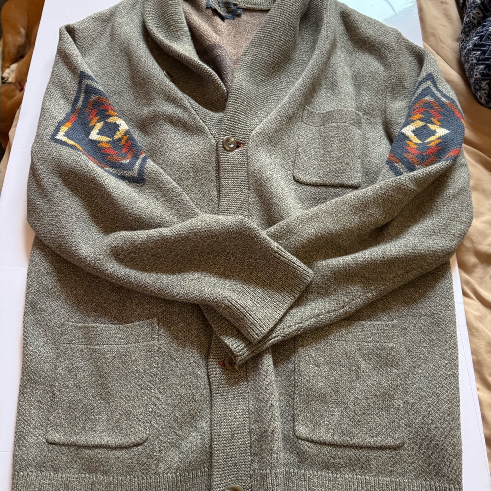 Pendleton Harding Cotton Gray Knit Sweater- XL